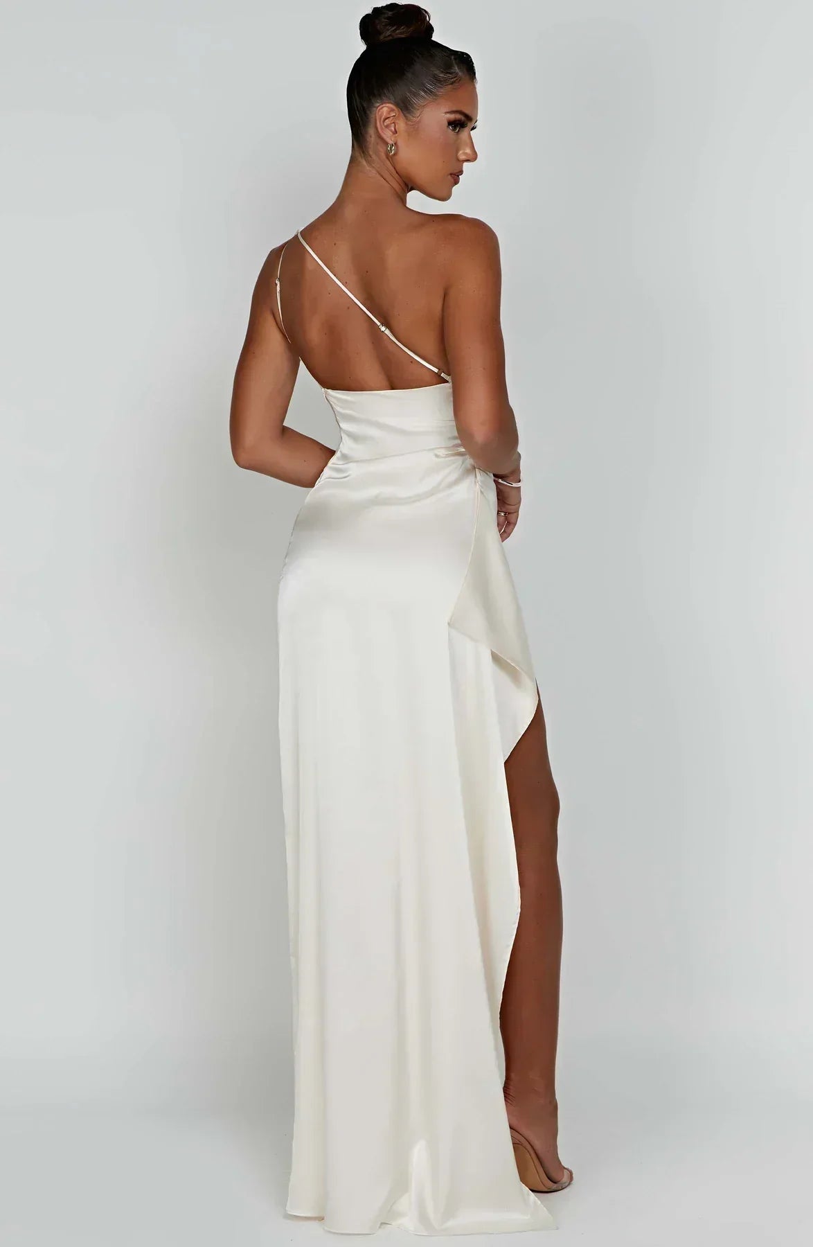 Women's asymmetric maxi dress with high split