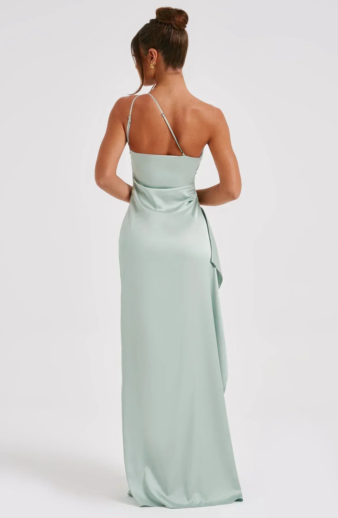 Women's asymmetric maxi dress with high split