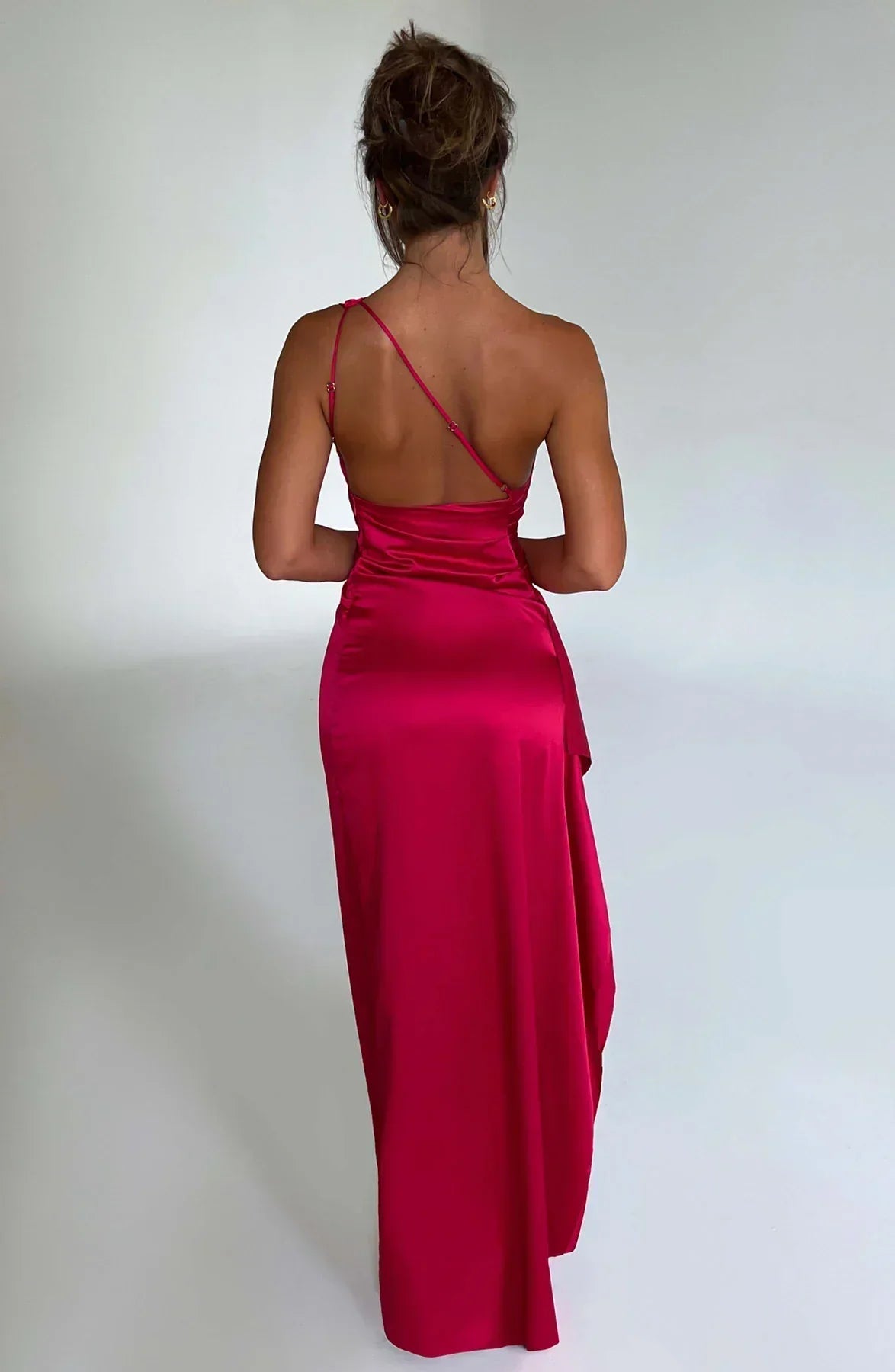Women's asymmetric maxi dress with high split