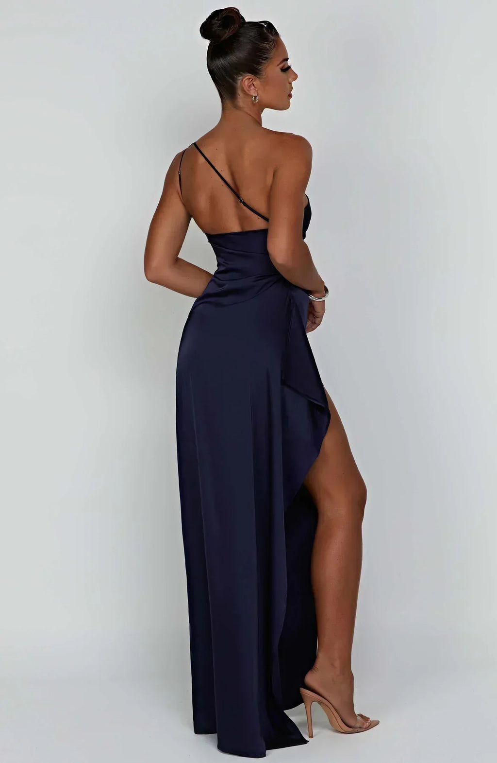 Women's asymmetric maxi dress with high split