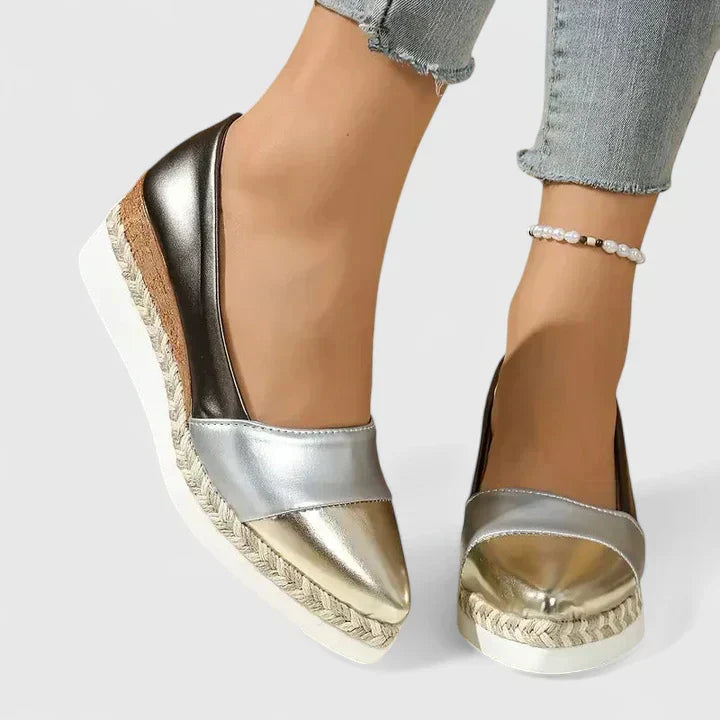 Women's closed-toe slip-on wedge sandals