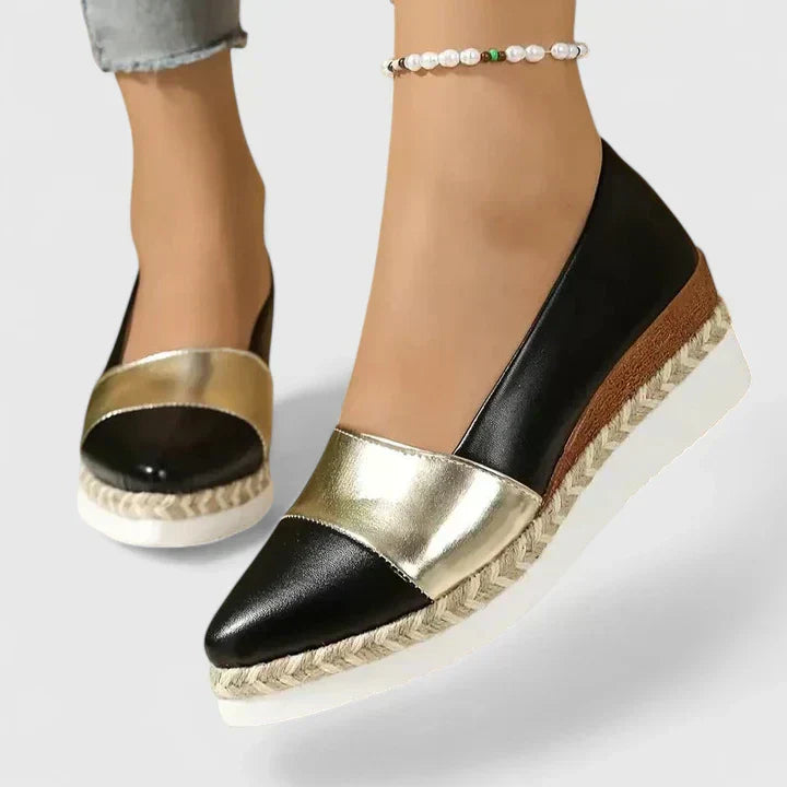 Women's closed-toe slip-on wedge sandals