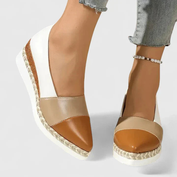 Women's closed-toe slip-on wedge sandals