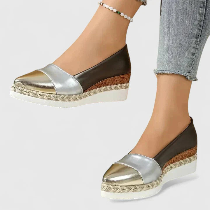 Women's closed-toe slip-on wedge sandals