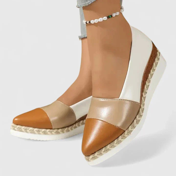 Women's closed-toe slip-on wedge sandals