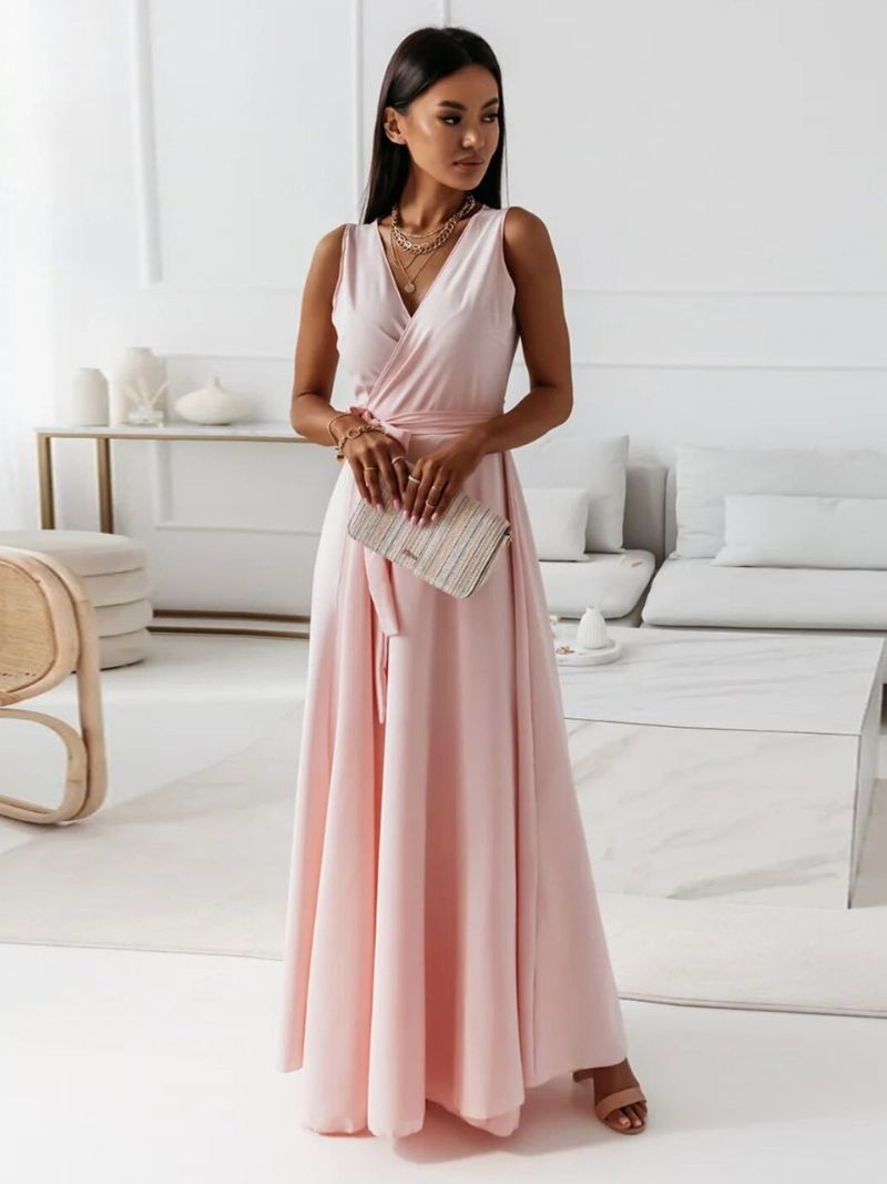 Women's cocktail dress with V-neckline