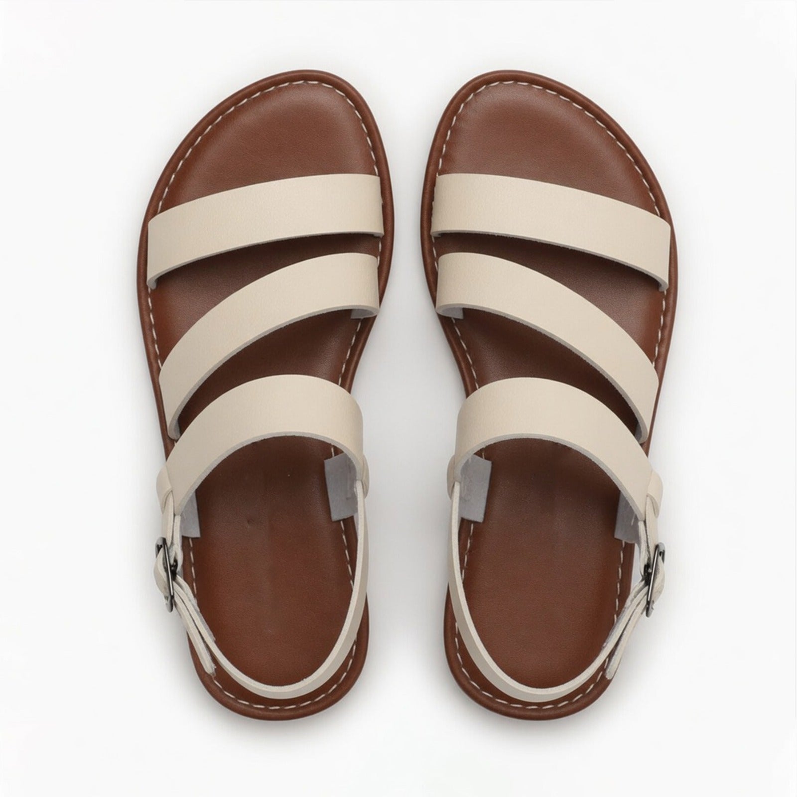 Women's flat sandals with straps and open toe