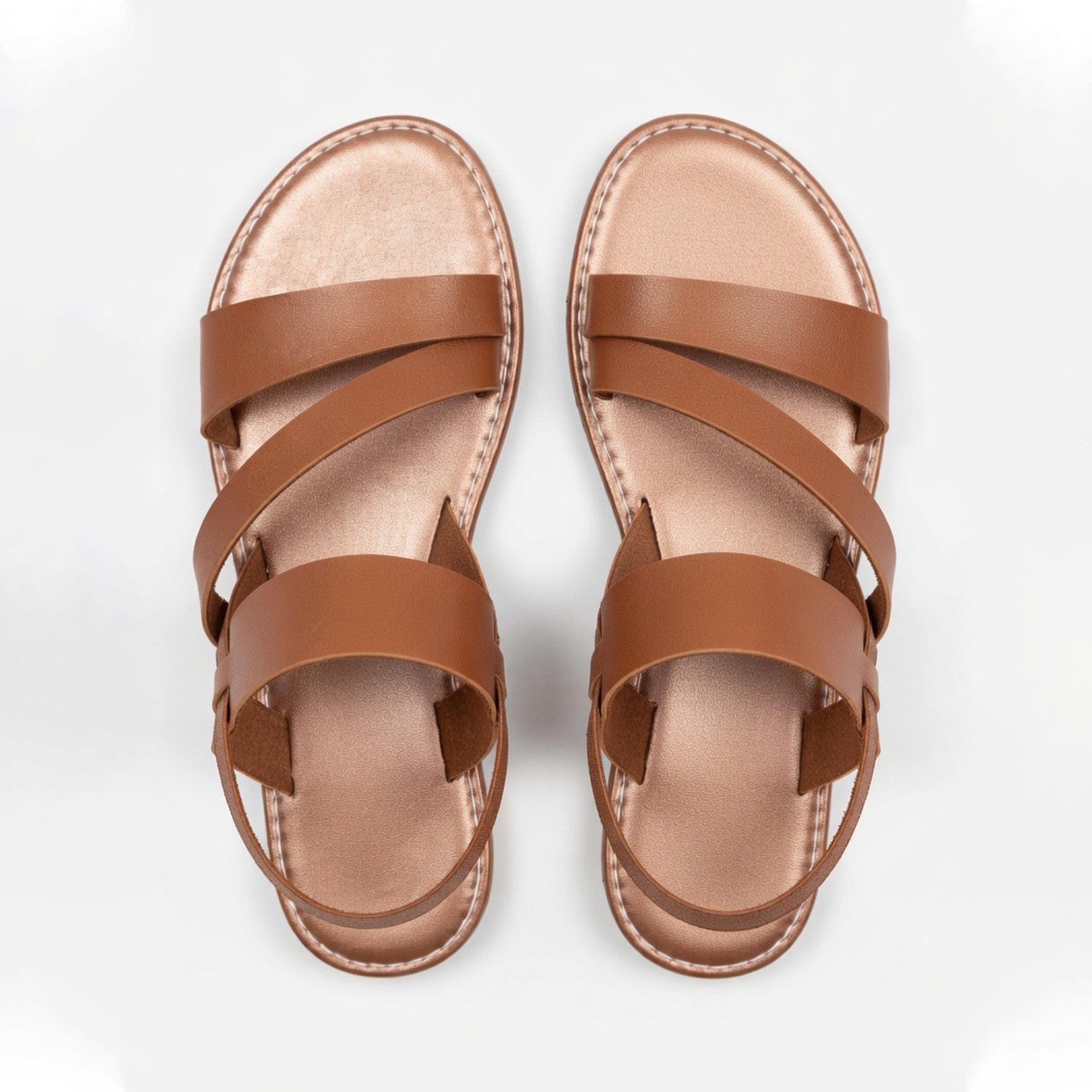 Women's flat sandals with straps and open toe