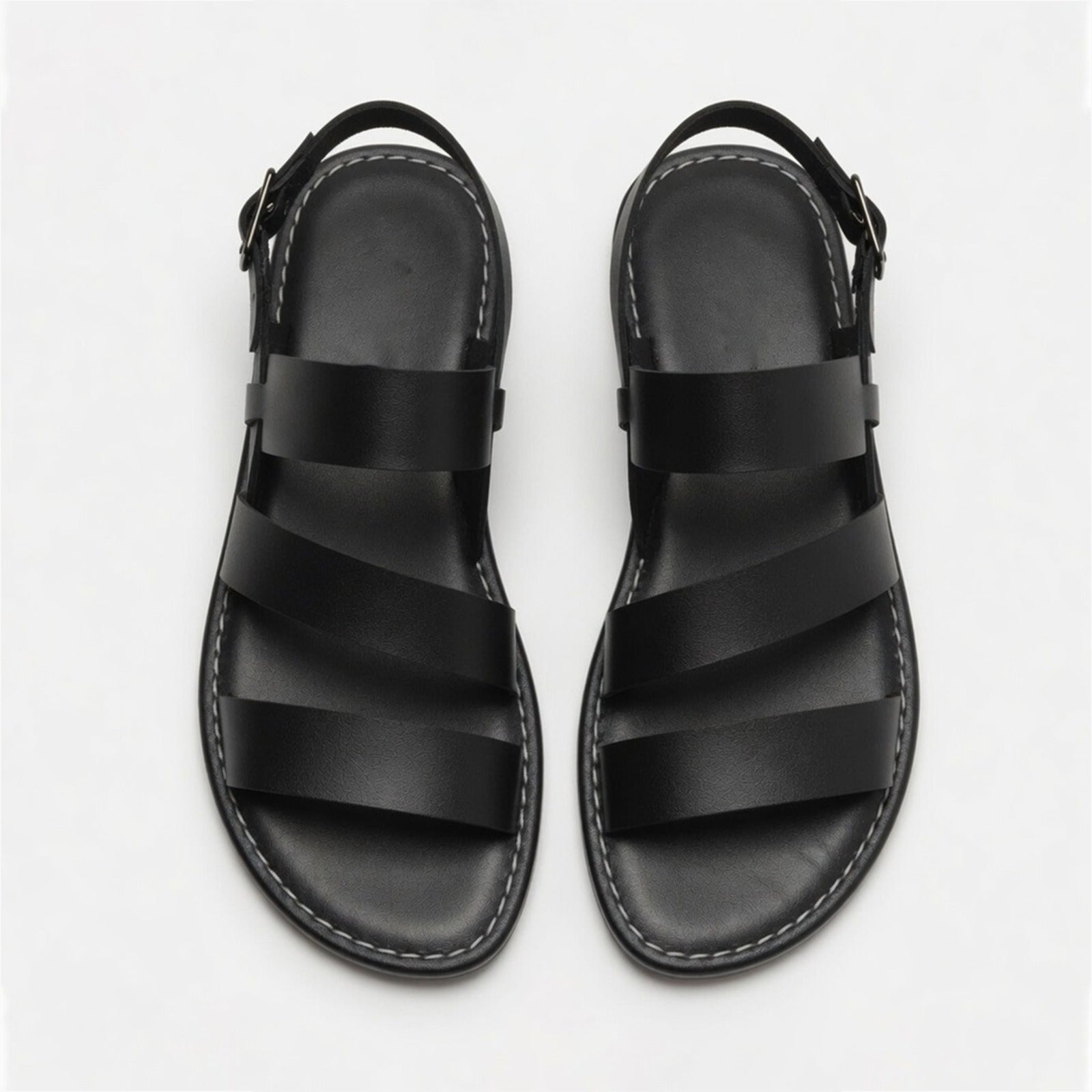 Women's flat sandals with straps and open toe