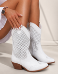 Women's heeled cowboy boots with pointed toe