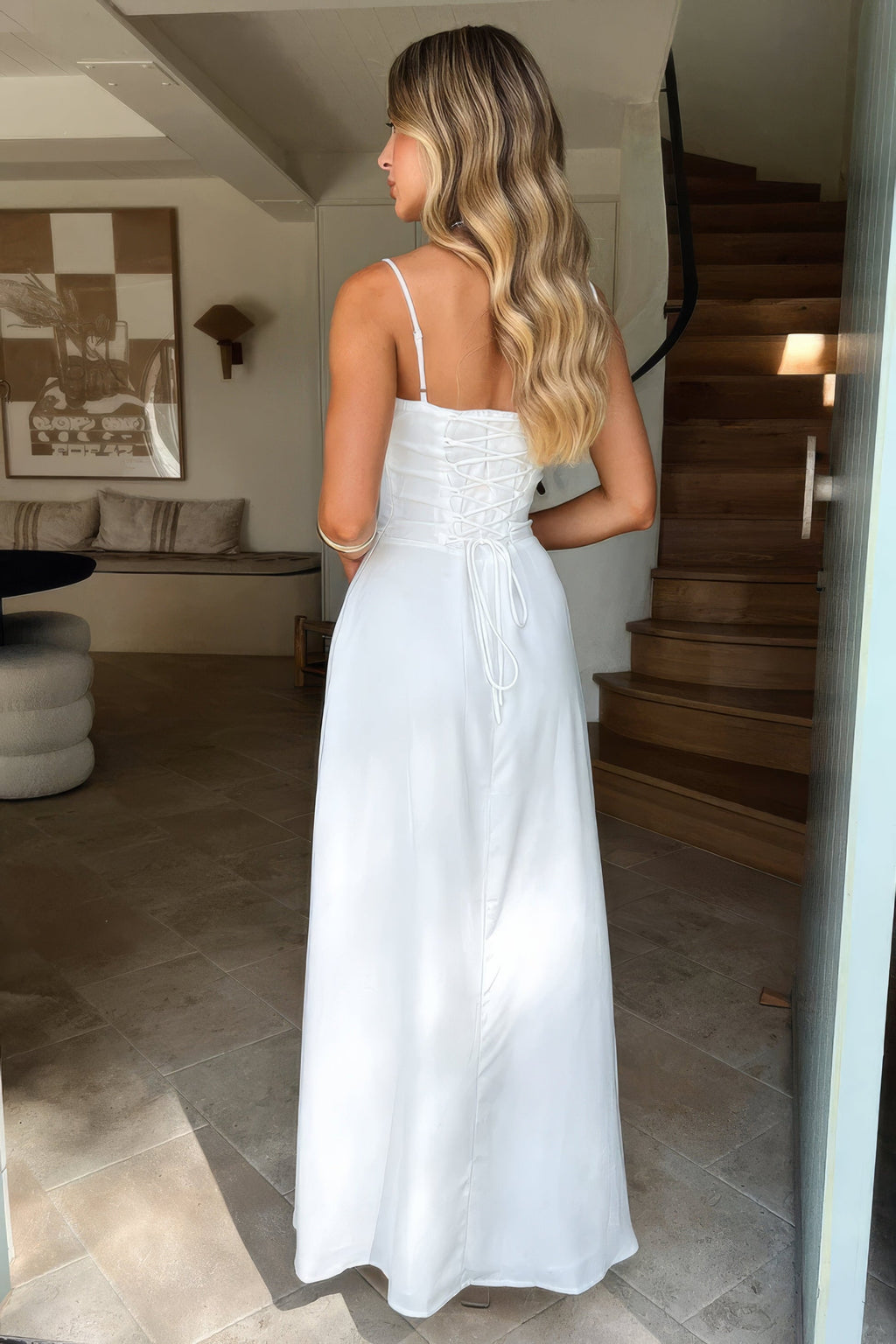 Women's maxi dress with spaghetti straps