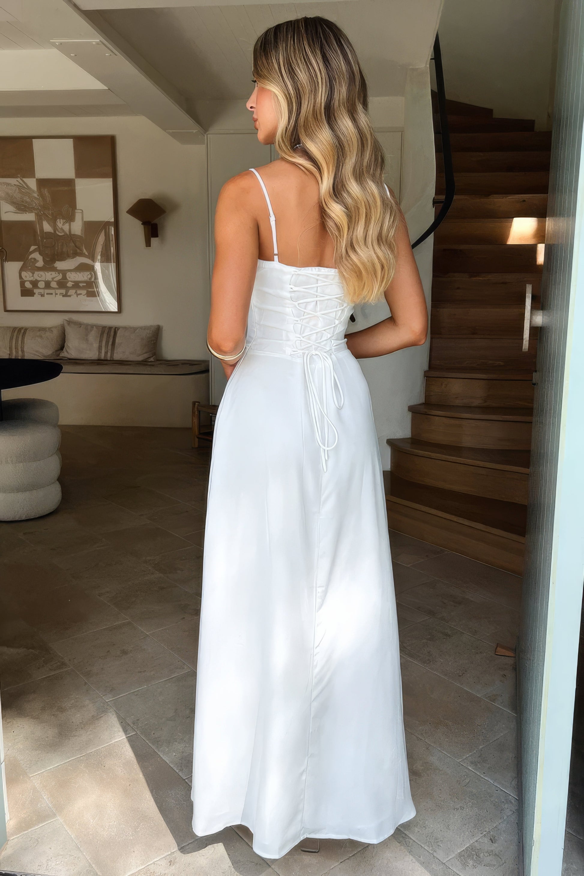 Women's maxi dress with spaghetti straps