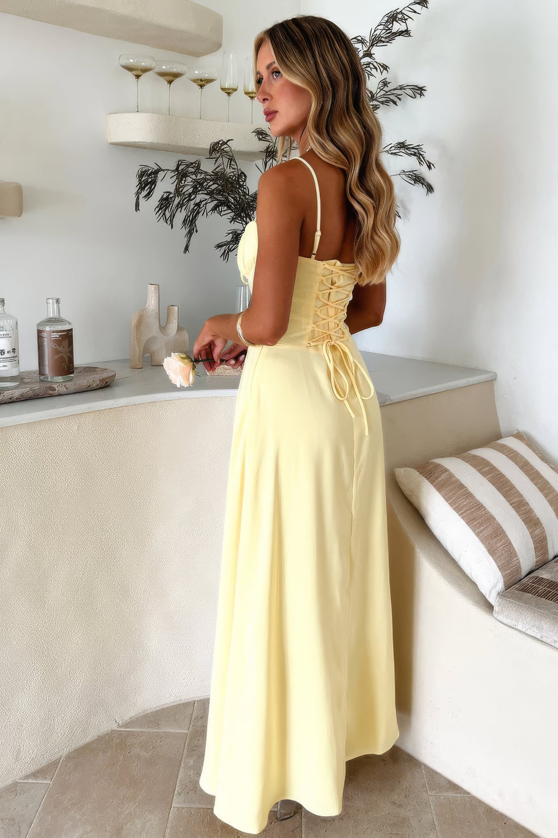 Women's maxi dress with spaghetti straps