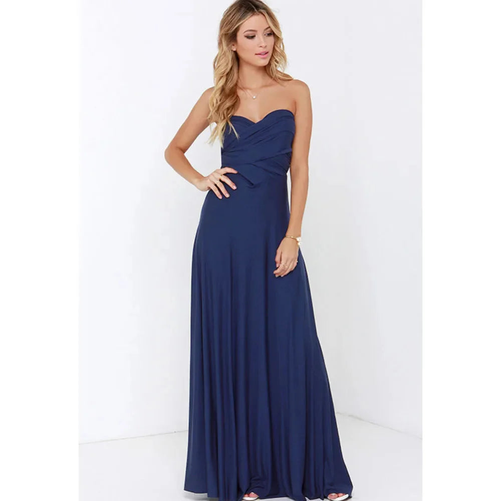 Women's midi cocktail dress with fitted bodice