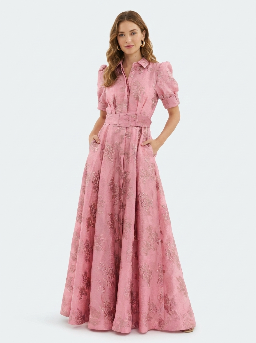 Women's midi dress with defined waist