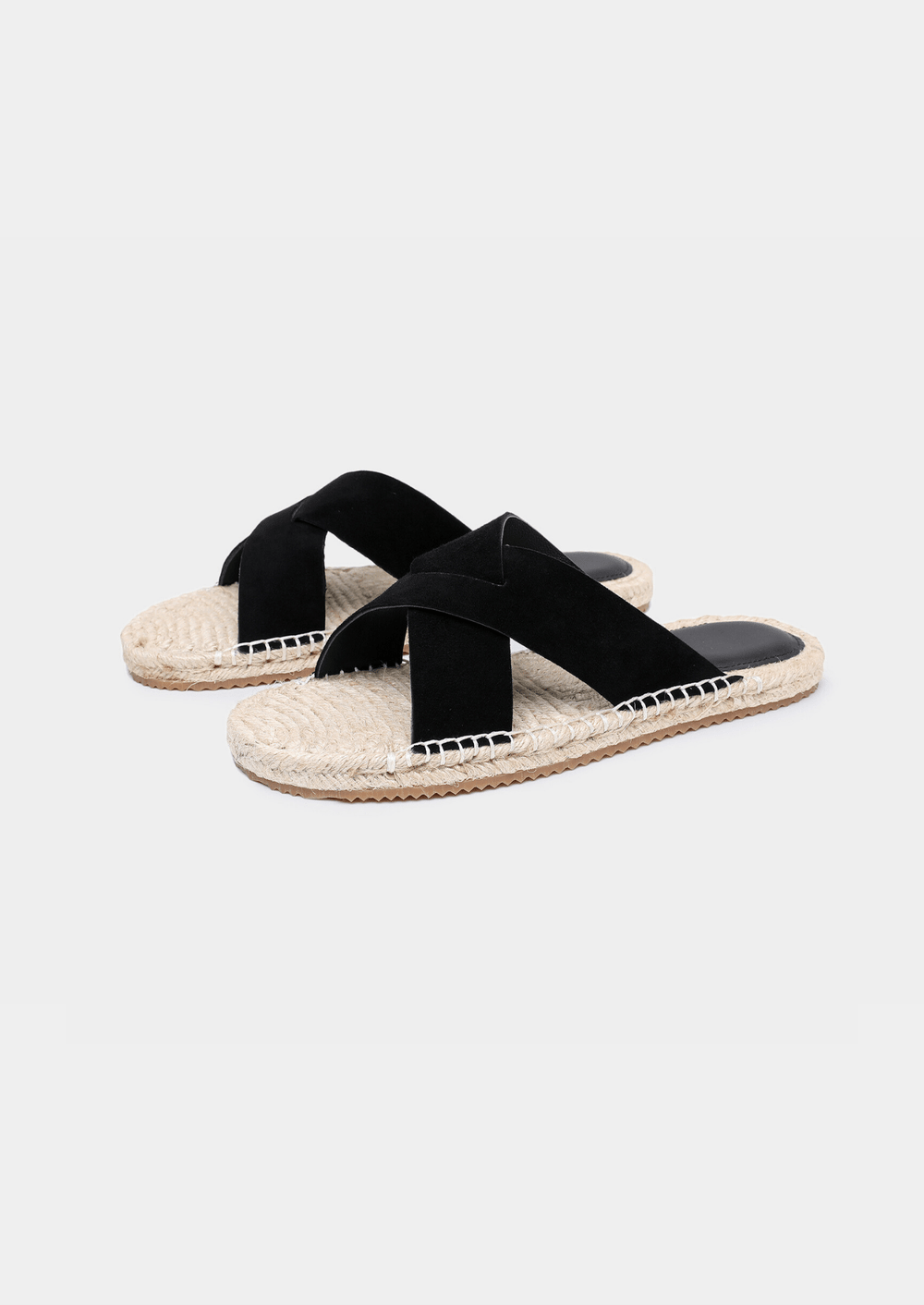 Men's open-toe sandals with jute trim