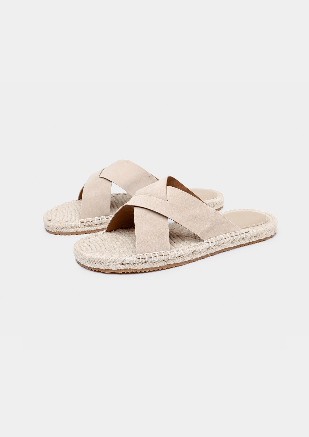 Men's open-toe sandals with jute trim