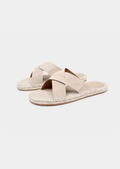 Men's open-toe sandals with jute trim