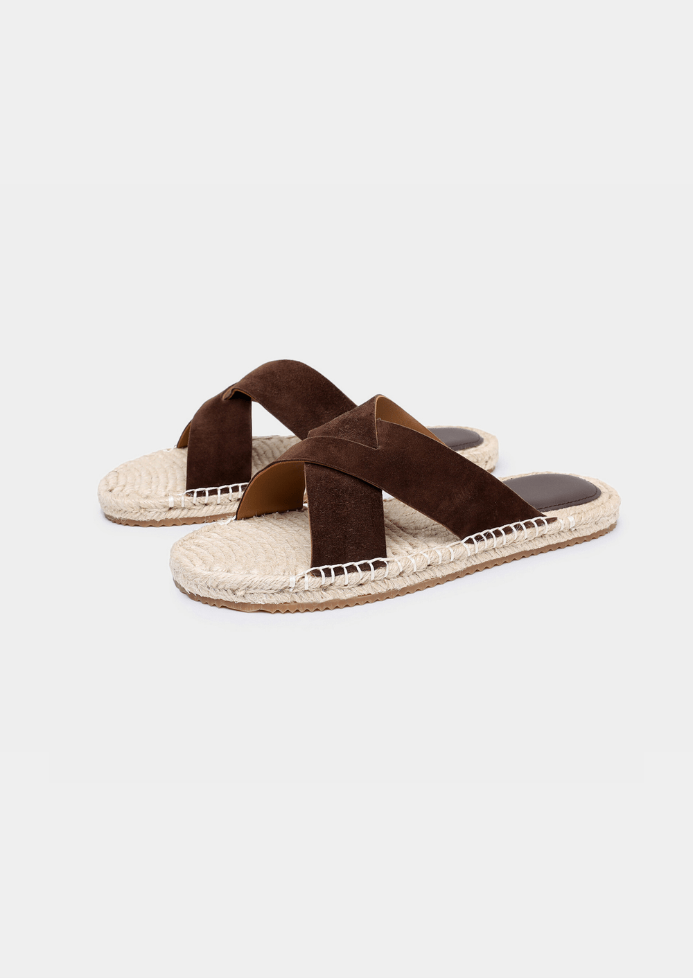 Men's open-toe sandals with jute trim