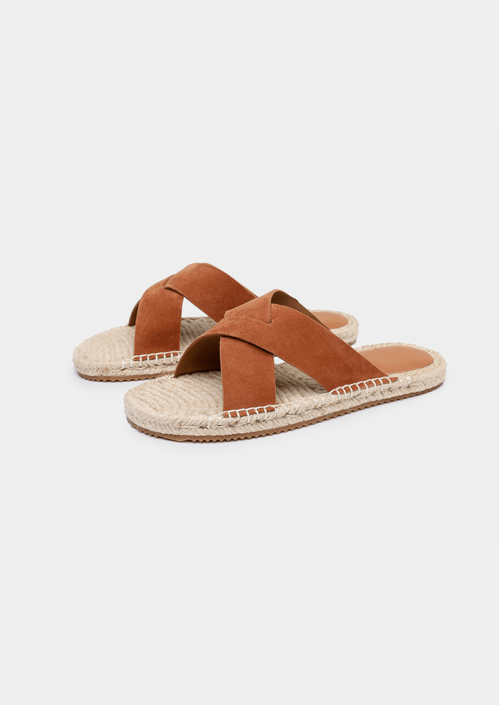 Men's open-toe sandals with jute trim
