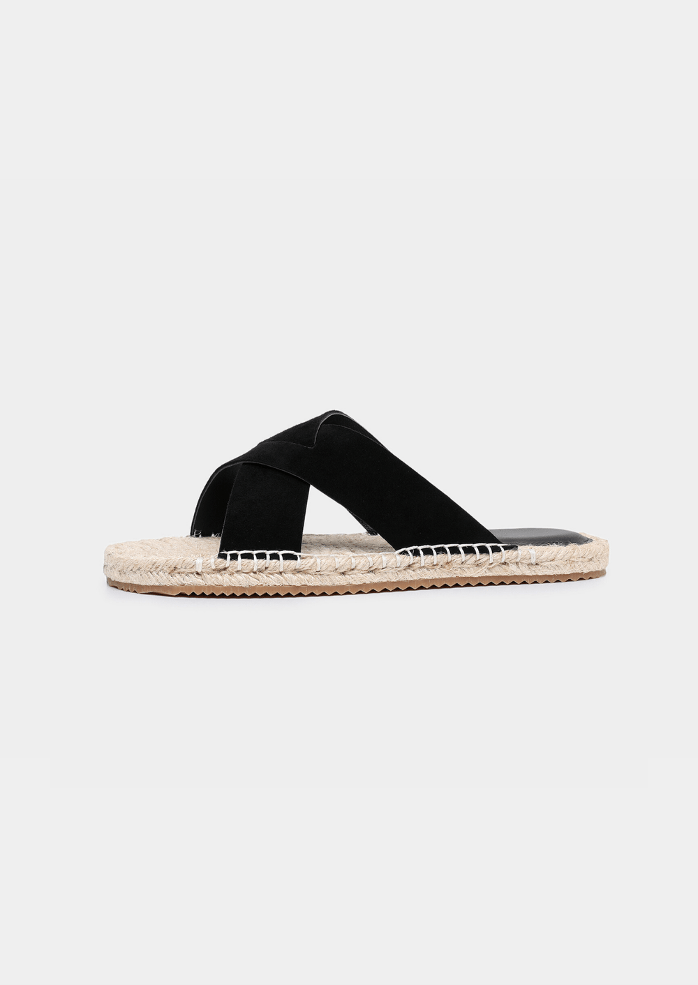 Men's open-toe sandals with jute trim
