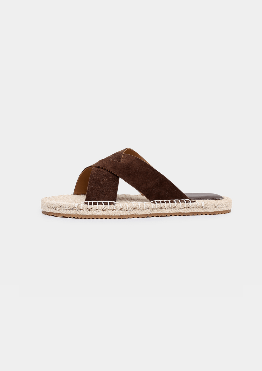 Men's open-toe sandals with jute trim