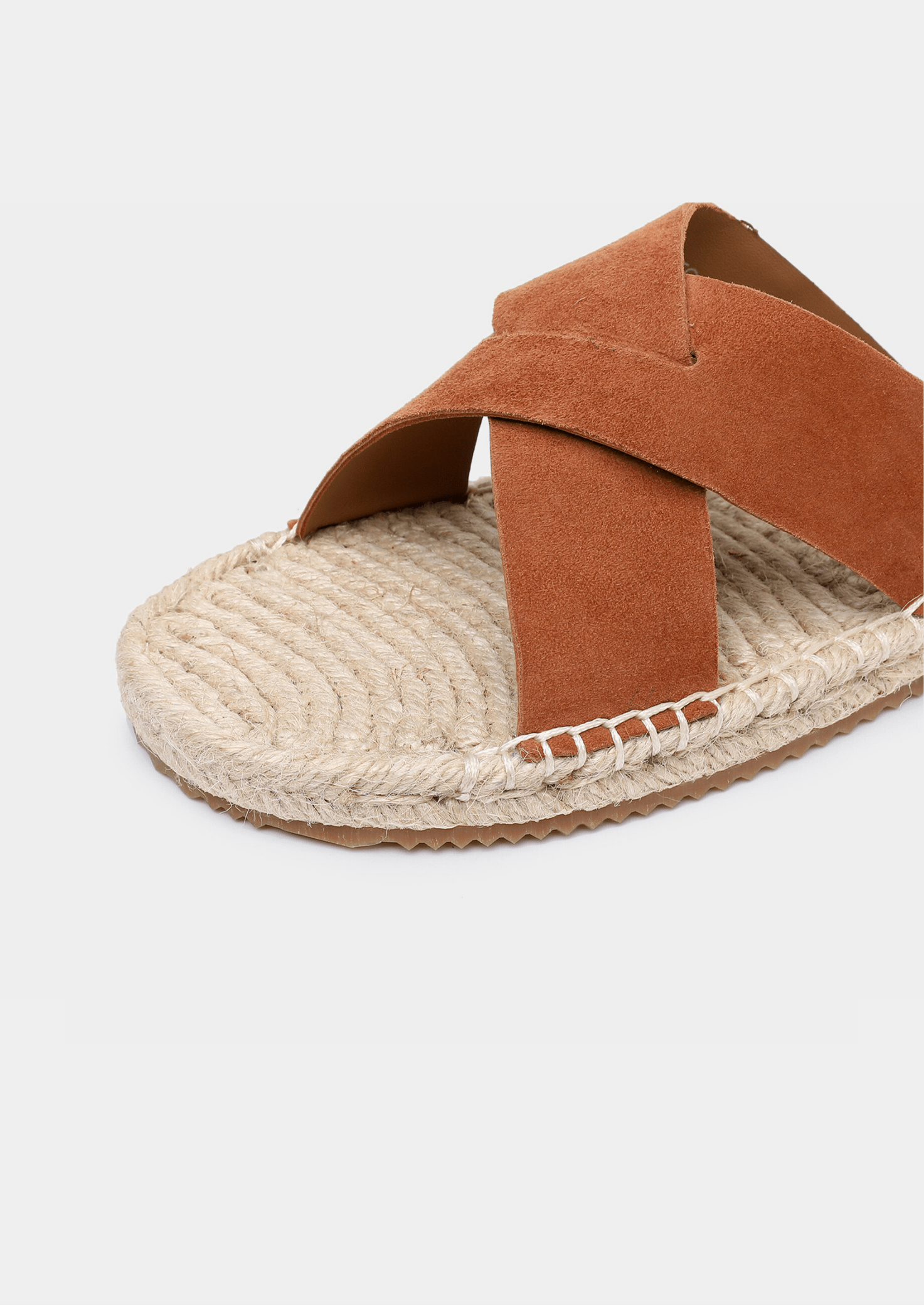 Men's open-toe sandals with jute trim