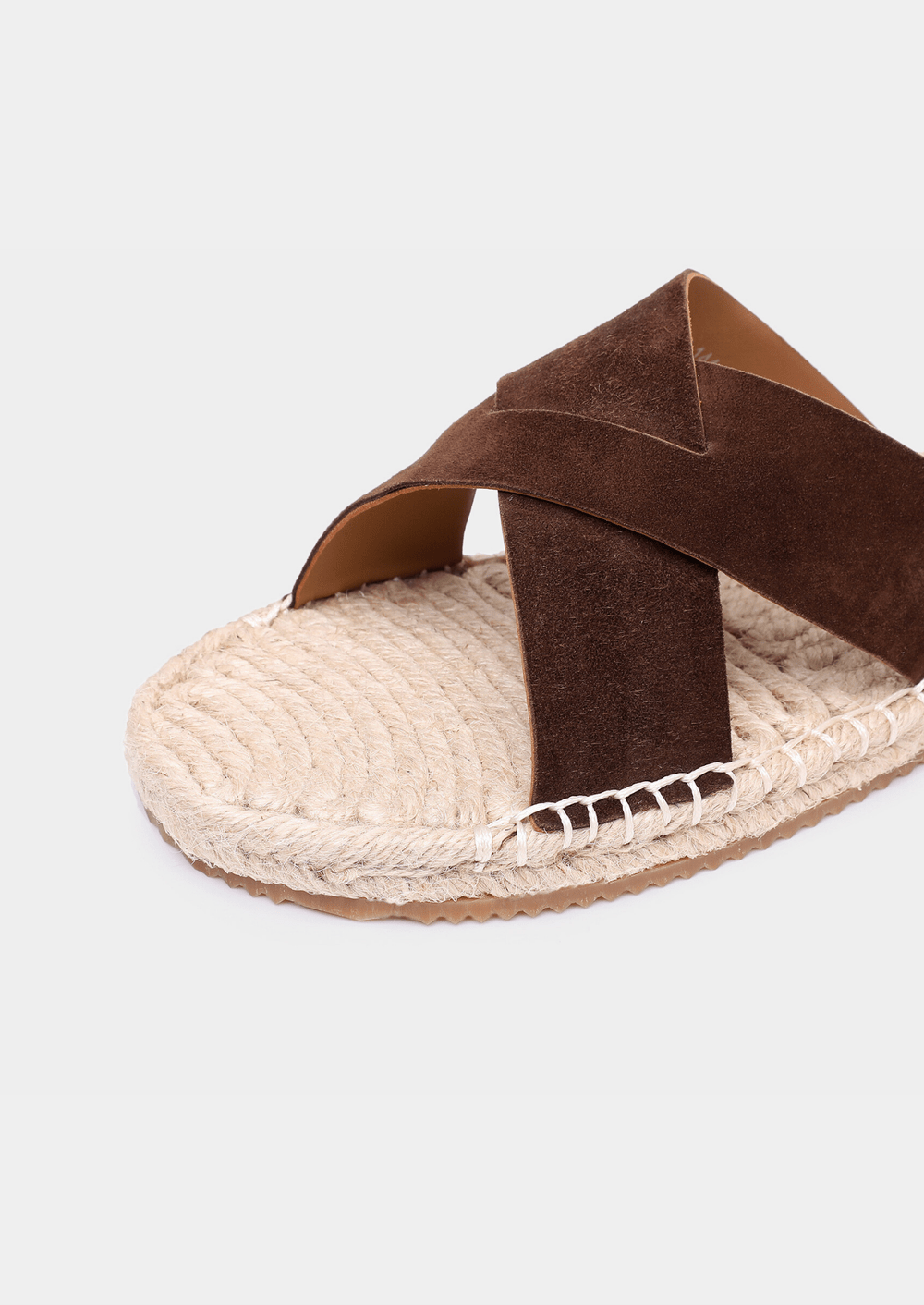 Men's open-toe sandals with jute trim