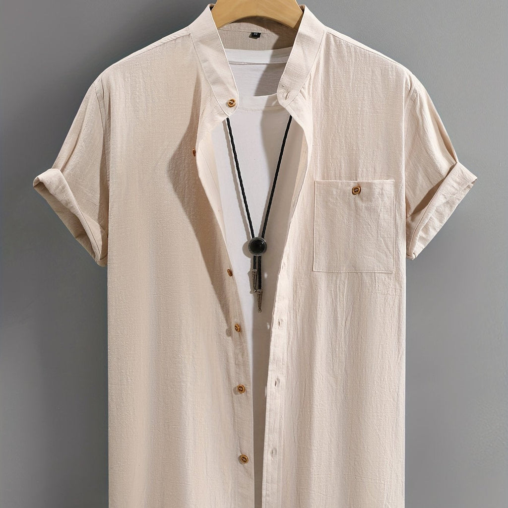 Men's short-sleeve button-up shirt