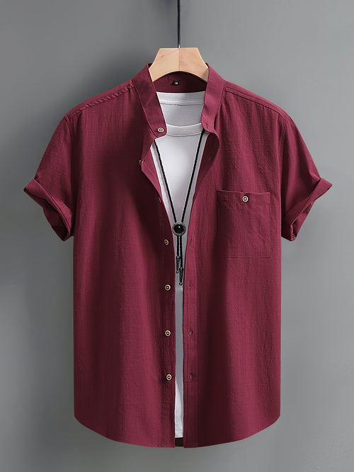 Men's short-sleeve button-up shirt
