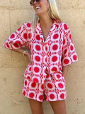 Women's short-sleeve shirt and shorts set