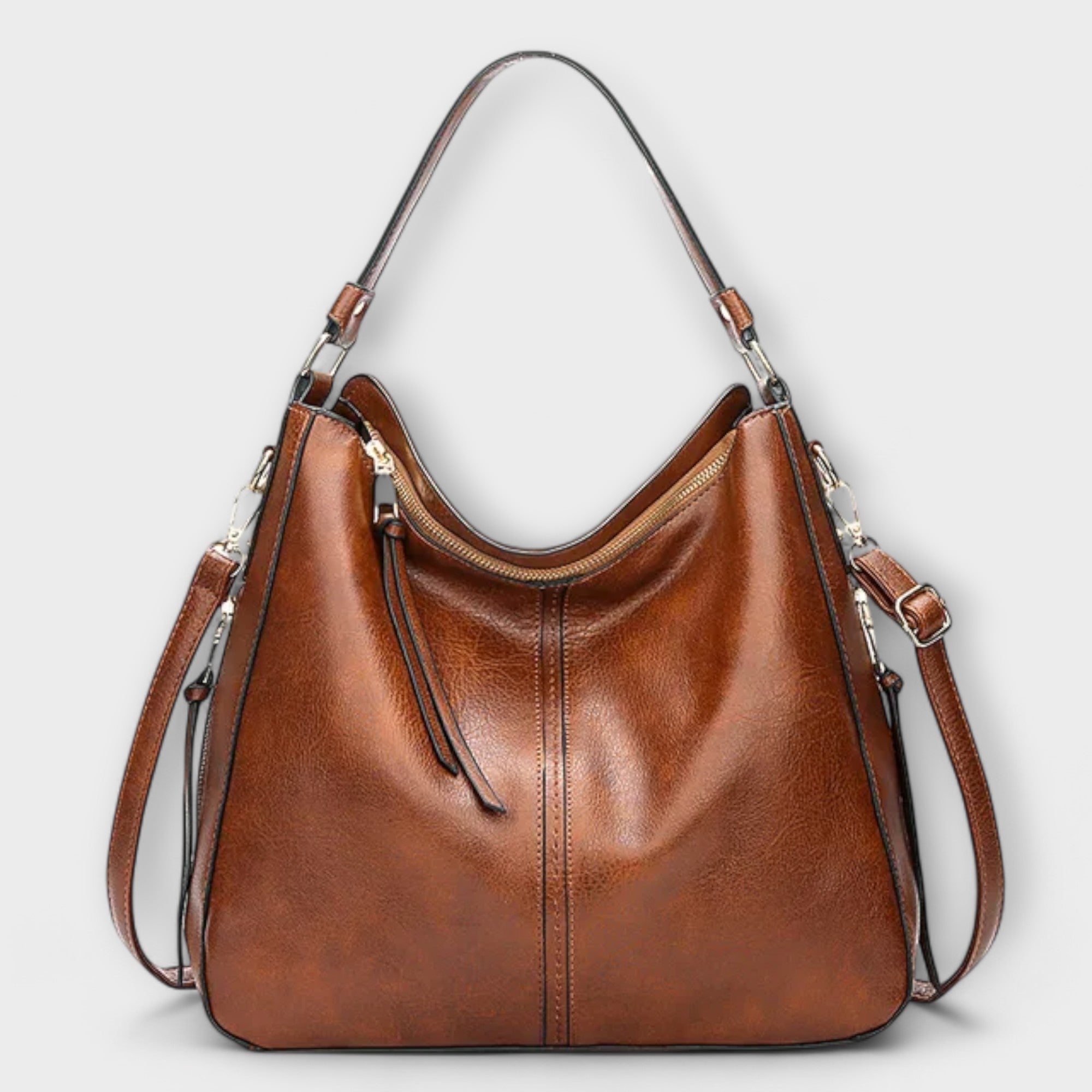Women's shoulder bag with top handle and adjustable strap