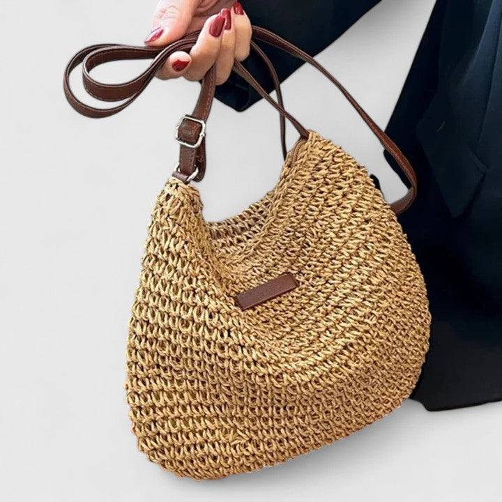 Women's shoulder bag with top handle and zip closure