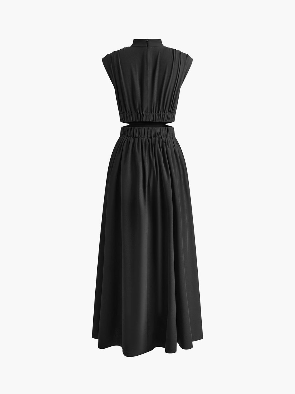 Women's sleeveless mock neck maxi dress
