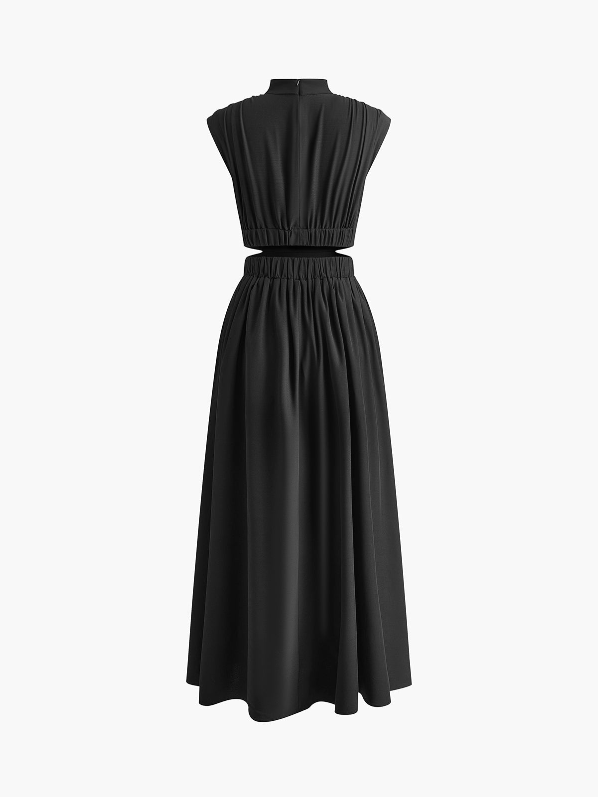 Women's sleeveless mock neck maxi dress
