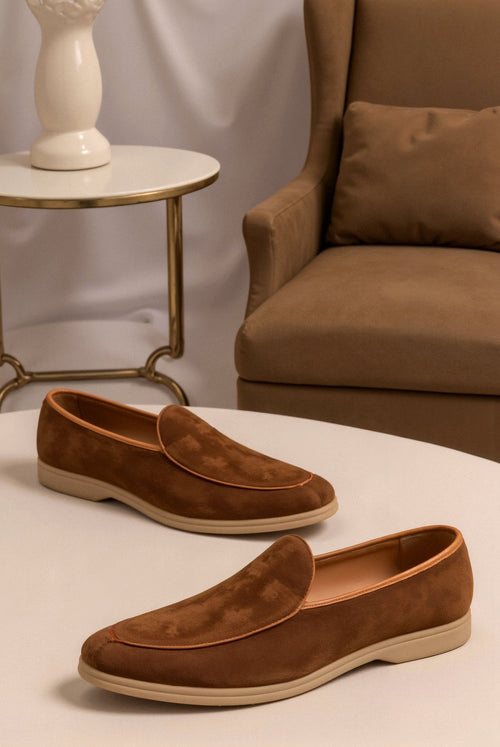 Men's slip-on loafers with low heel