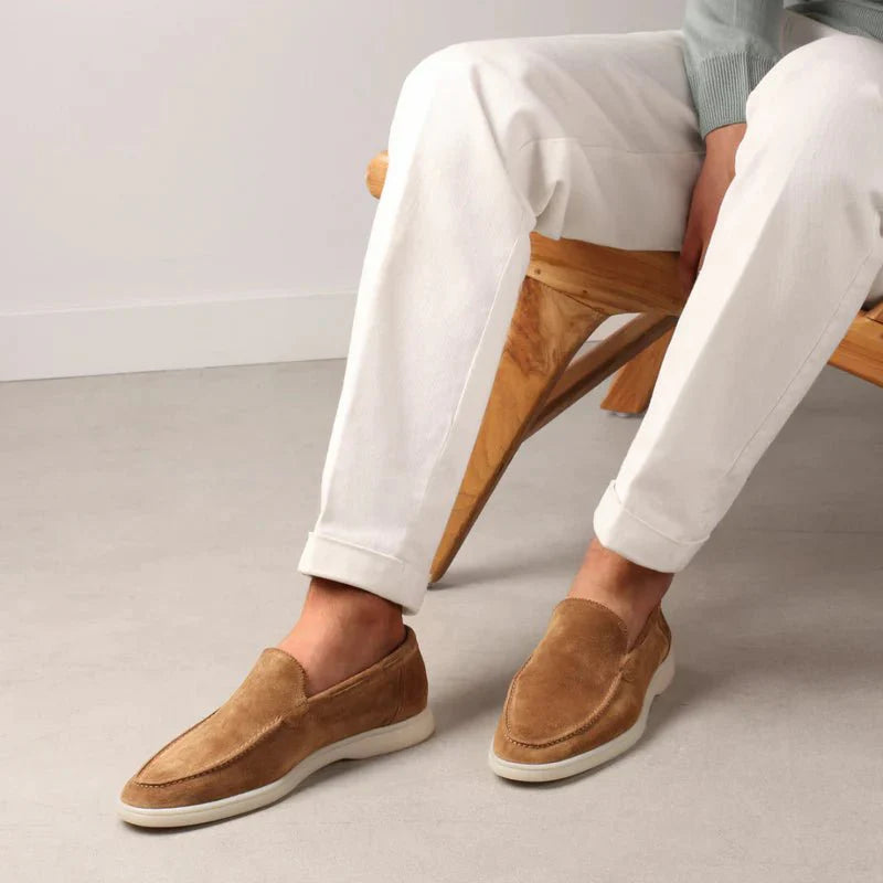 Men's slip-on loafers with penny strap detail