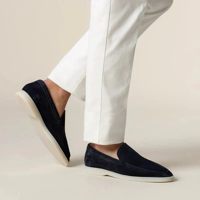 Men's slip-on loafers with penny strap detail