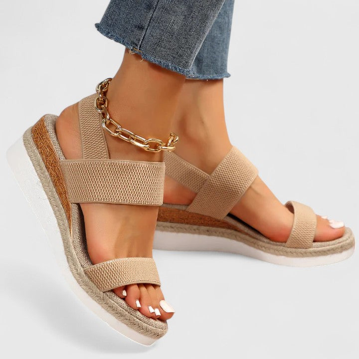 Women's slip-on sandals with cushioned insole and open toe