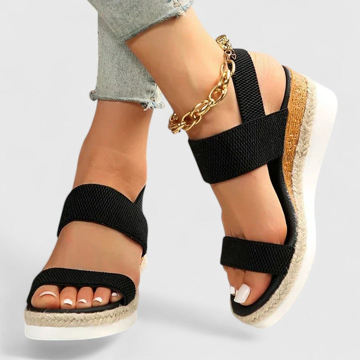 Women's slip-on sandals with cushioned insole and open toe
