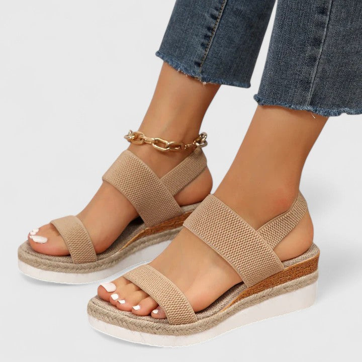 Women's slip-on sandals with cushioned insole and open toe