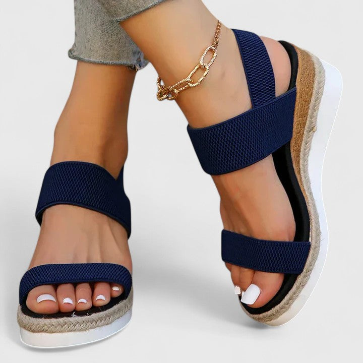 Women's slip-on sandals with cushioned insole and open toe