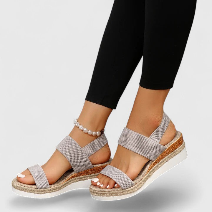 Women's slip-on sandals with cushioned insole and open toe