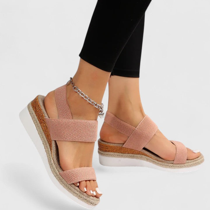 Women's slip-on sandals with cushioned insole and open toe