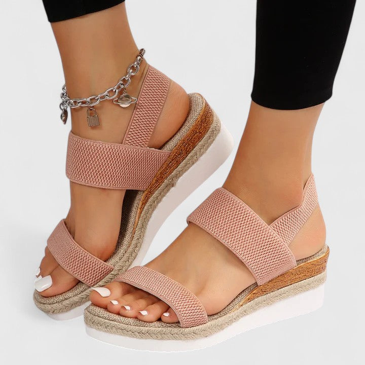 Women's slip-on sandals with cushioned insole and open toe
