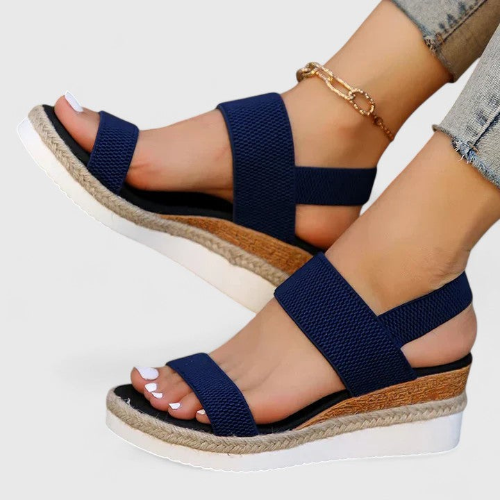 Women's slip-on sandals with cushioned insole and open toe