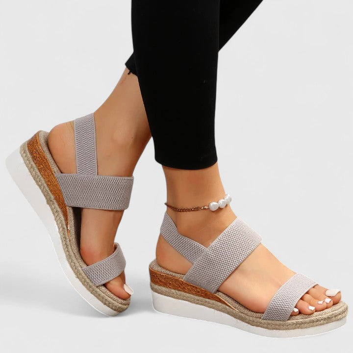 Women's slip-on sandals with cushioned insole and open toe