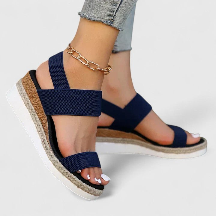 Women's slip-on sandals with cushioned insole and open toe