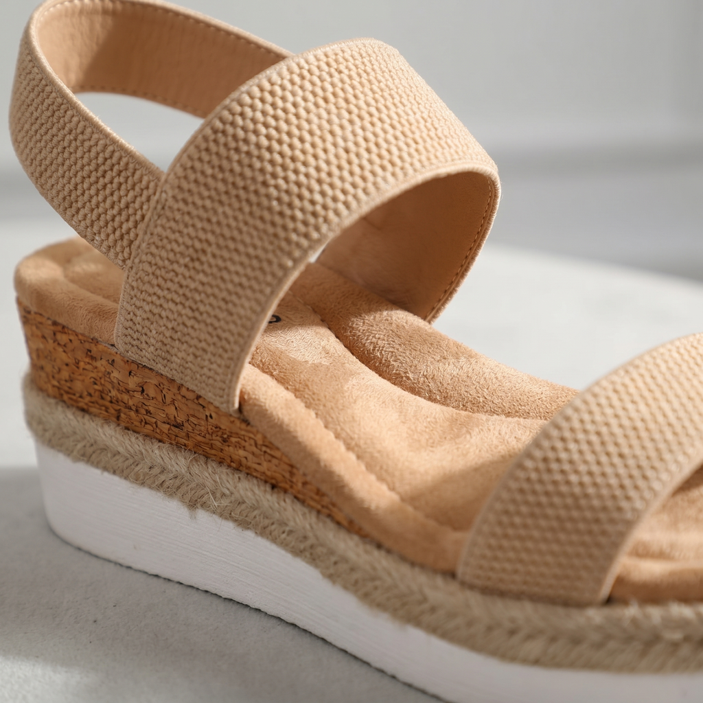Women's slip-on sandals with cushioned insole and open toe