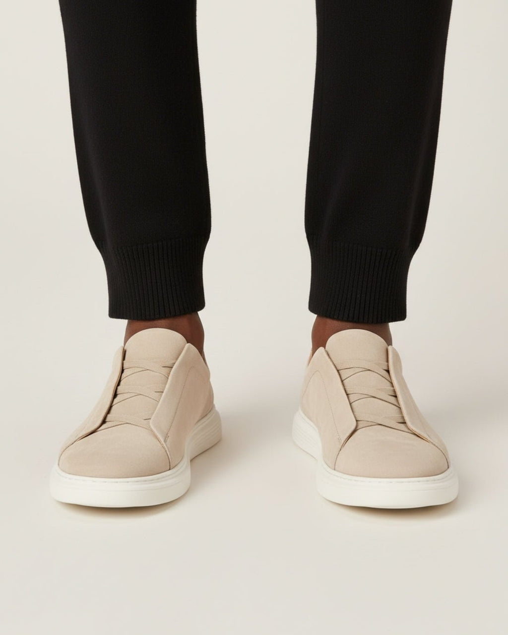 Men's slip-on sneakers with suede-effect finish